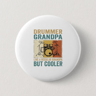 Badge Rond 5 Cm Papi Batteur Comme un Papi Normal Mais Plus Cool 