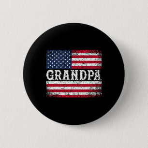 Badge Rond 5 Cm Papi Drapeau Usa Vintage Patriotique 4 Juillet