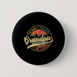 Badge Rond 5 Cm Papi L'homme La Légende Distressed Fat