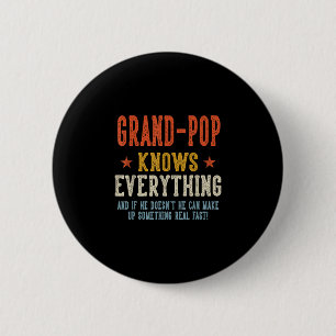 Badge Rond 5 Cm Papi sait tout fête des pères rétro