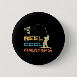 Badge Rond 5 Cm Papi super cool pêcheur à la ligne vintage Fête de