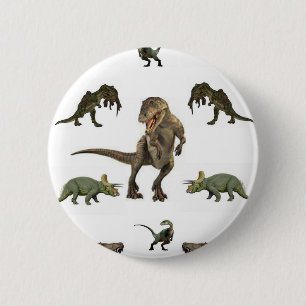 Badge Rond 5 Cm Papier à enveloppement de dinosaure
