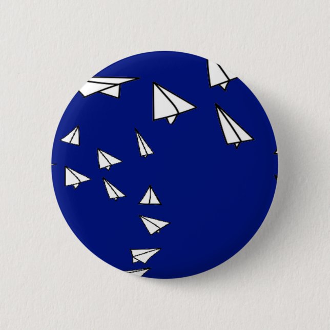 Badge Rond 5 Cm Papier blanc plans en bleu (Devant)