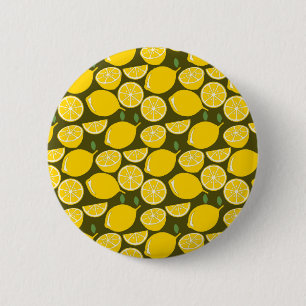 Badge Rond 5 Cm Papier peint citron jaune Motif été