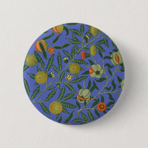 Badge Rond 5 Cm Papier peint coloré Grenade Bleue de William Morri