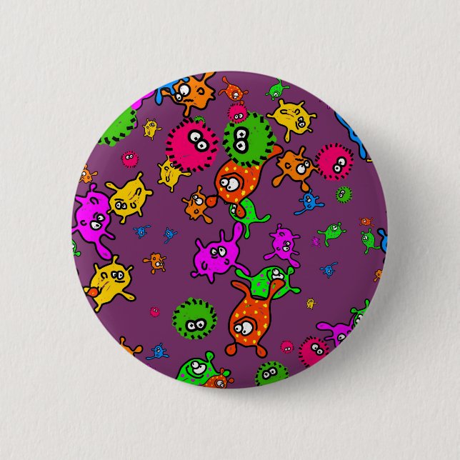 Badge Rond 5 Cm Papier peint de bactéries (Devant)