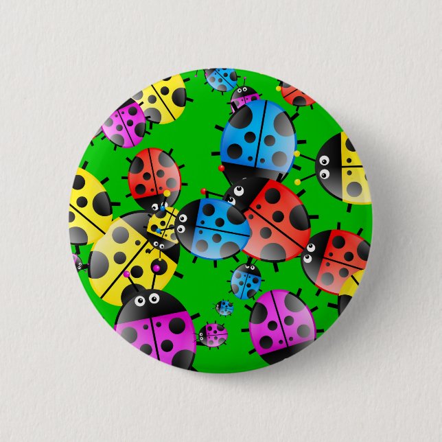 Badge Rond 5 Cm Papier peint de coccinelle (Devant)