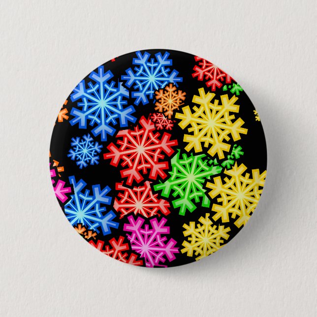 Badge Rond 5 Cm Papier peint de flocon de neige (Devant)