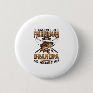Badge Rond 5 Cm Papier Peint de Pêcheur Grand-Père Vintage Chemise