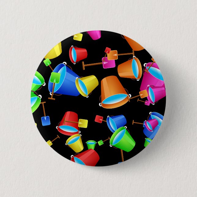 Badge Rond 5 Cm Papier peint de seau de plage (Devant)