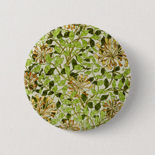 Badge Rond 5 Cm Papier peint floral Chèvrefeuille miel de William 
