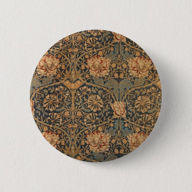 Badge Rond 5 Cm Papier peint riche au chèvrefeuille de William Mor (Devant)
