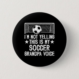Badge Rond 5 Cm Papiers de grand-père de soccer Grand-père d'un jo