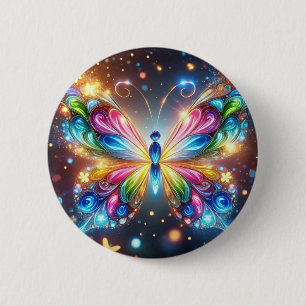 Badge Rond 5 Cm Papillon