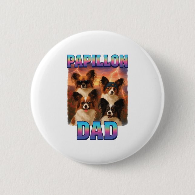 Badge Rond 5 Cm Papillon (Devant)