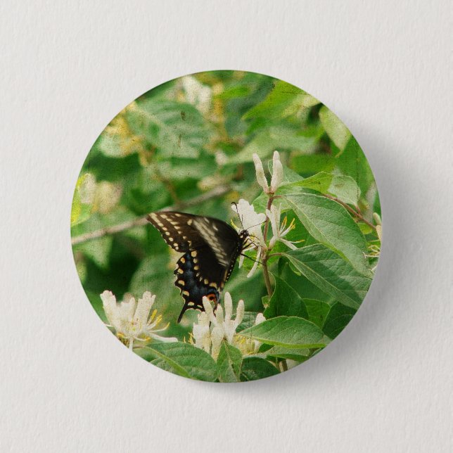 Badge Rond 5 Cm Papillon (Devant)