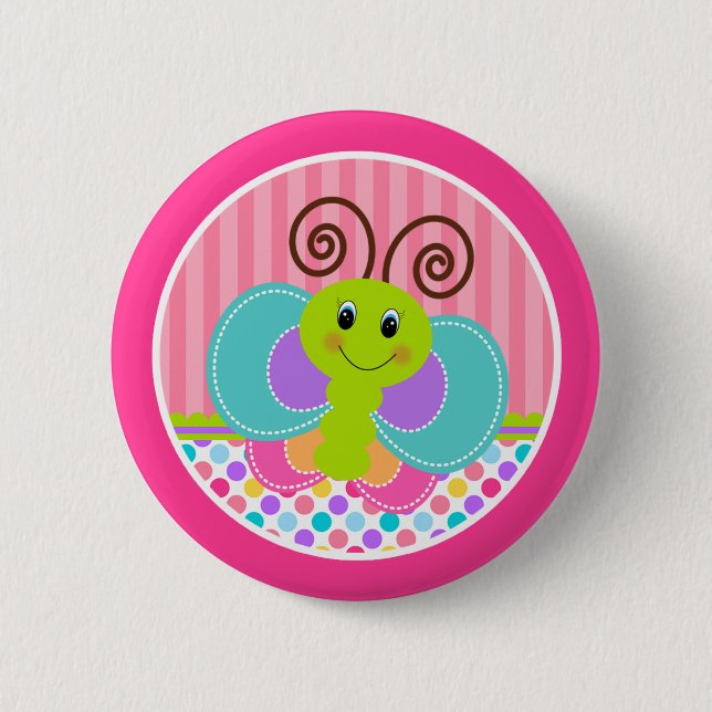 Badge Rond 5 Cm Papillon (Devant)