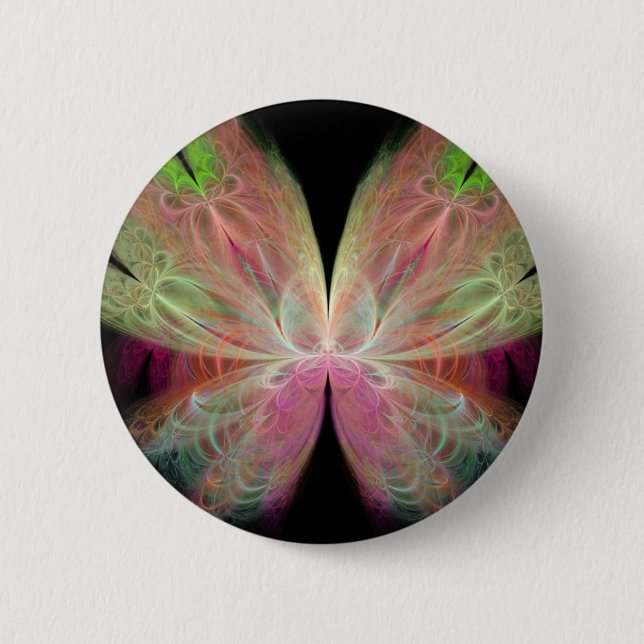 Badge Rond 5 Cm Papillon (Devant)