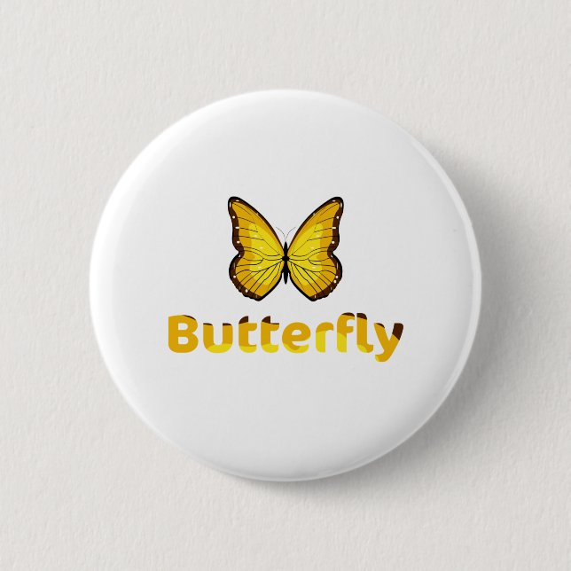 Badge Rond 5 Cm Papillon (Devant)