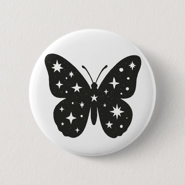 Badge Rond 5 Cm Papillon (Devant)