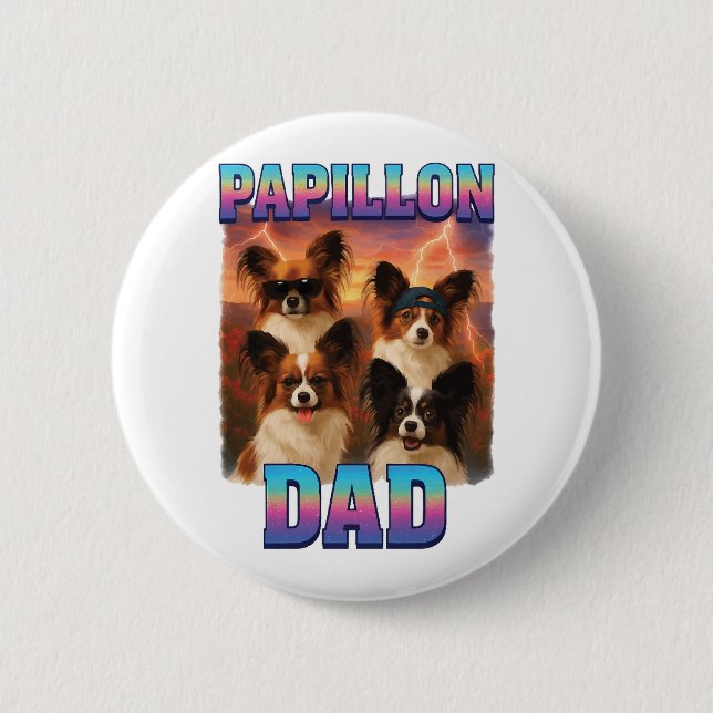 Badge Rond 5 Cm Papillon (Devant)