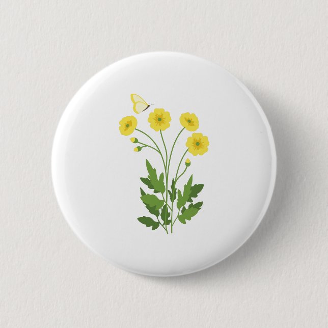 Badge Rond 5 Cm Papillon (Devant)