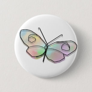 Badge Rond 5 Cm Papillon