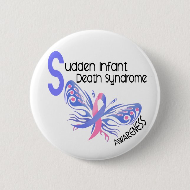 BADGE ROND 5 CM PAPILLON 3,1 DE SIDS (Devant)