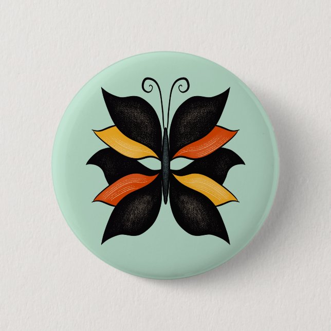 Badge Rond 5 Cm Papillon Abstrait Beau insecte (Devant)