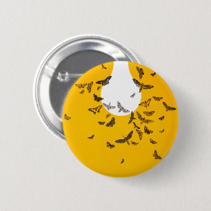 Badge Rond 5 Cm Papillon Art non-revu Photos Vintages Monarch Butt