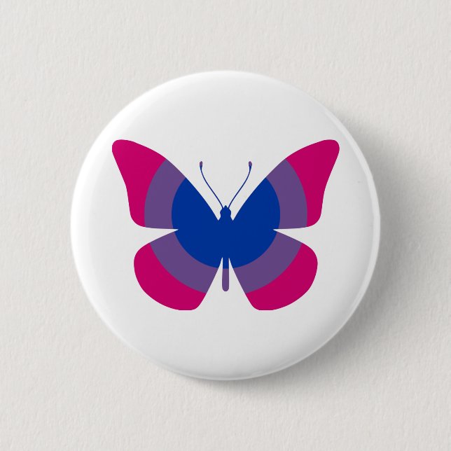 Badge Rond 5 Cm Papillon bisexuel de fierté (Devant)