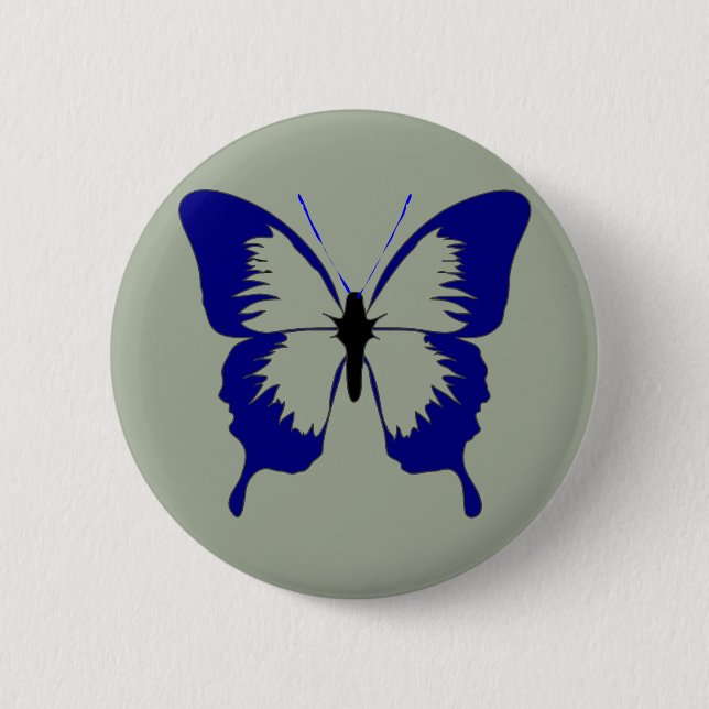 Badge Rond 5 Cm Papillon bleu (Devant)