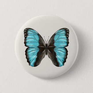 Badge Rond 5 Cm Papillon bleu Insect Art Amour de la nature