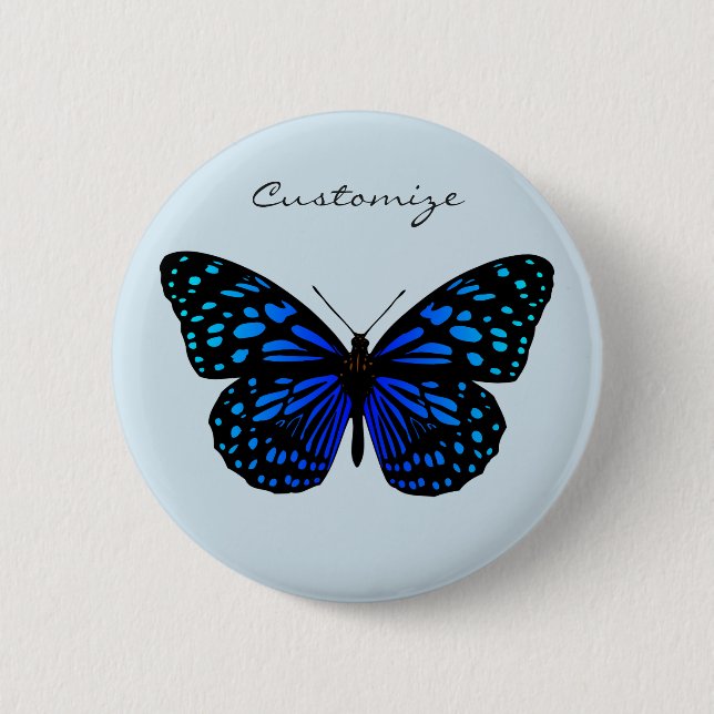 Badge Rond 5 Cm Papillon bleu Thunder_Cove (Devant)