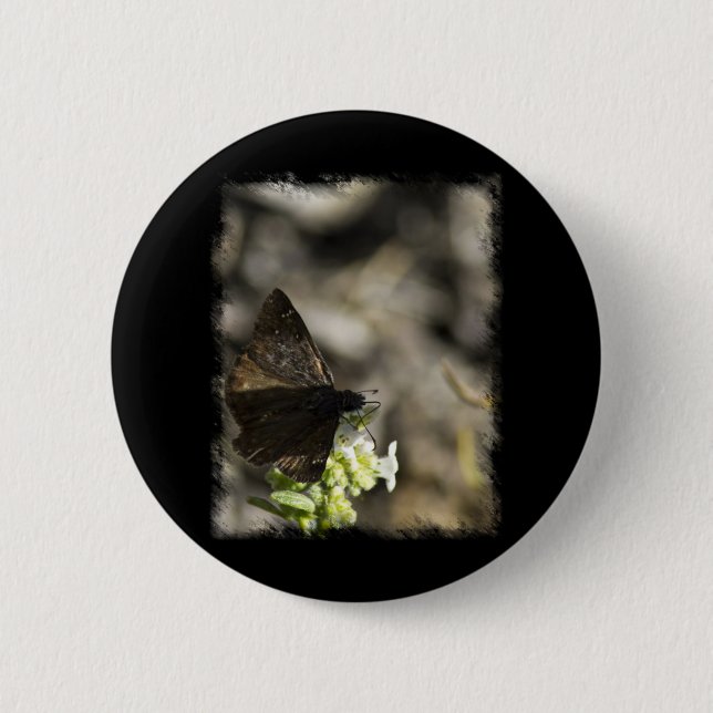 Badge Rond 5 Cm Papillon Brown (Devant)