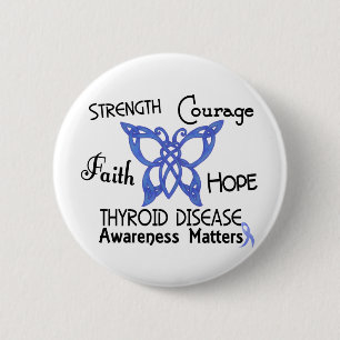 Badge Rond 5 Cm Papillon celtique 3 de maladie thyroïdienne