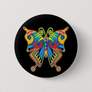 Badge Rond 5 Cm Papillon coloré