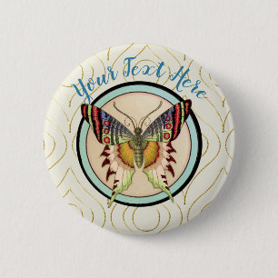 Badge Rond 5 Cm Papillon coloré de l'Ancien Monde