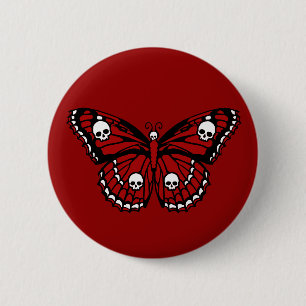 Badge Rond 5 Cm Papillon crânien
