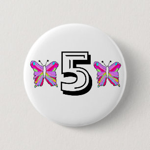 Badge Rond 5 Cm Papillon d'anniversaire