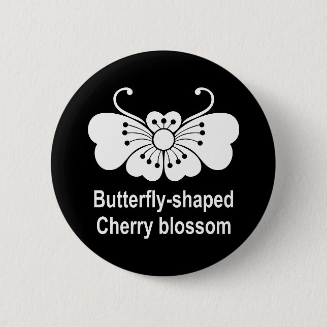 Badge Rond 5 Cm Papillon de cerisier (Devant)