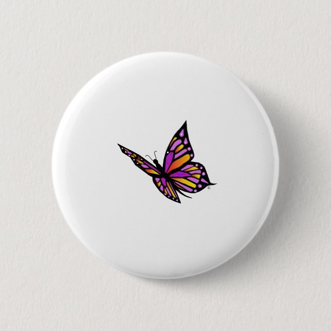 Badge Rond 5 Cm Papillon de ciel (Devant)