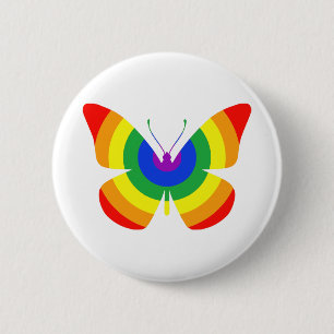 Badge Rond 5 Cm Papillon de fierté de LGBT