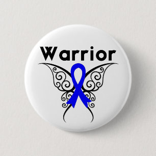 Badge Rond 5 Cm Papillon de guerrier de cancer du colon