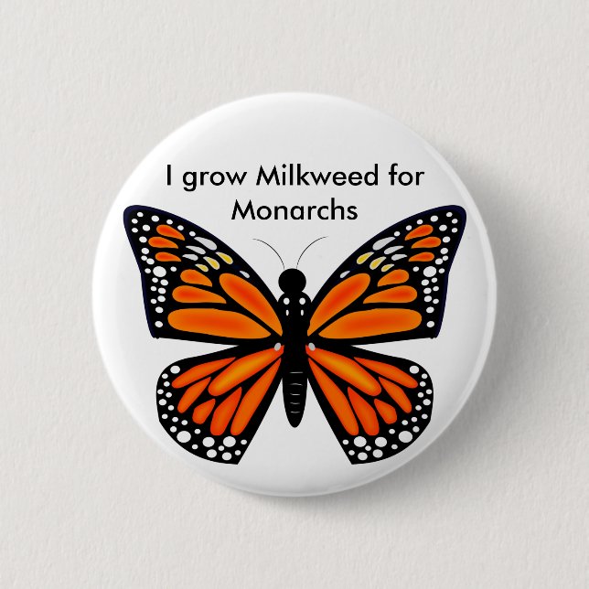 Badge Rond 5 Cm Papillon de monarque (Devant)