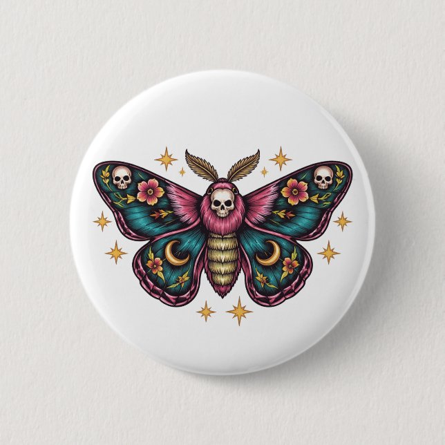 Badge Rond 5 Cm Papillon de nuit (Devant)