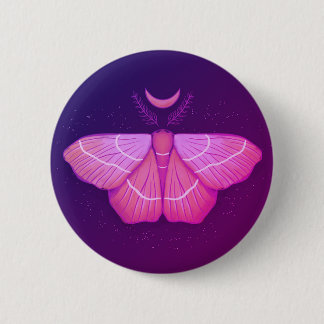 Badge Rond 5 Cm Papillon de papillon de mer pourpre Insecte magiqu