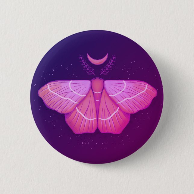Badge Rond 5 Cm Papillon de papillon de mer pourpre Insecte magiqu (Devant)