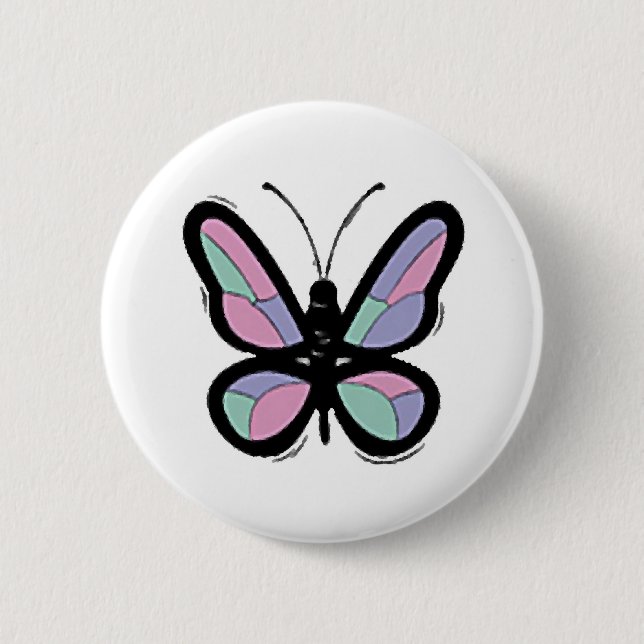 Badge Rond 5 Cm Papillon de patchwork de pays (Devant)