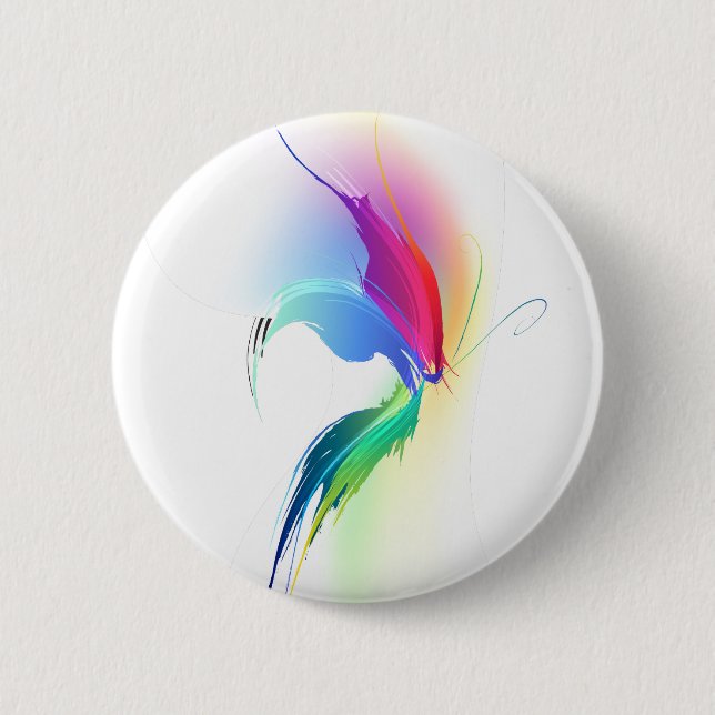 Badge Rond 5 Cm Papillon de peinture Abstrait (Devant)